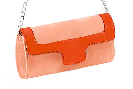 Peach and clementine orange luxurious elegant clutch for ceremonies, weddings and evenings out.